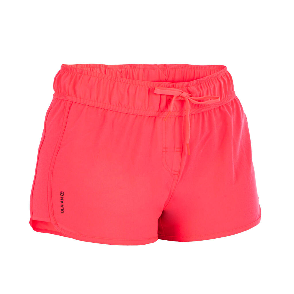 Boardshort surf femme TINI HAWAII avec ceinture élastiquée et cordon de serrage