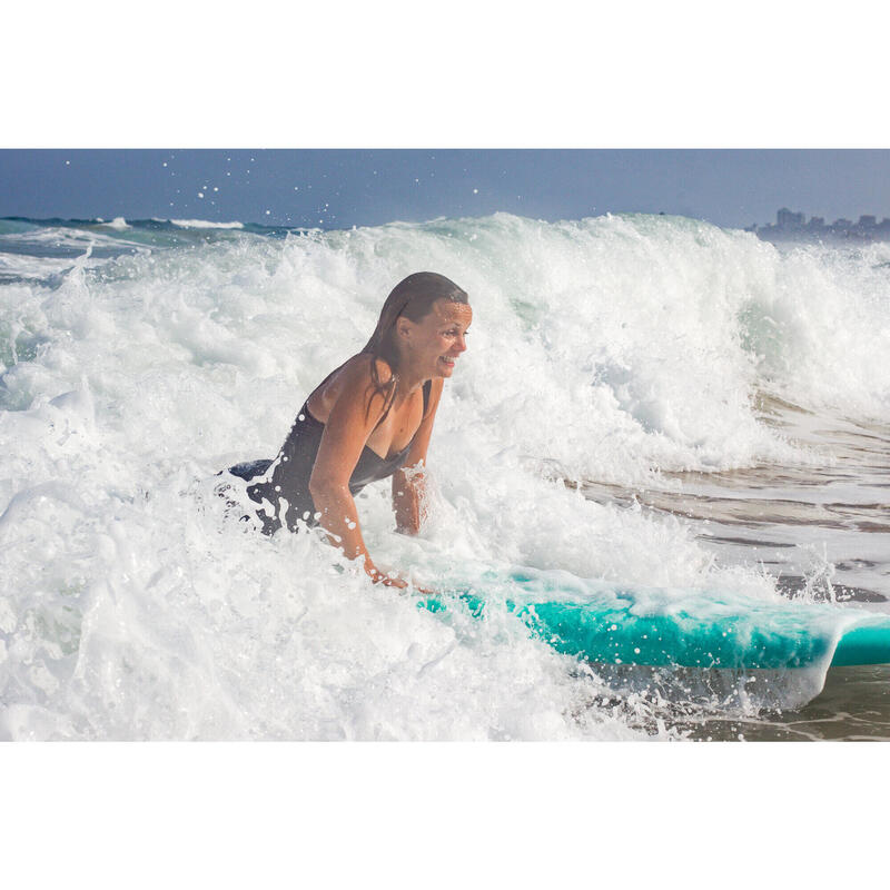 Bañador Mujer surf reductor moldeador drapeado negro