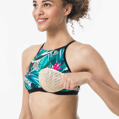 Women's ANDREA PAGI surfing swimsuit bikini top with hydrophobic cups