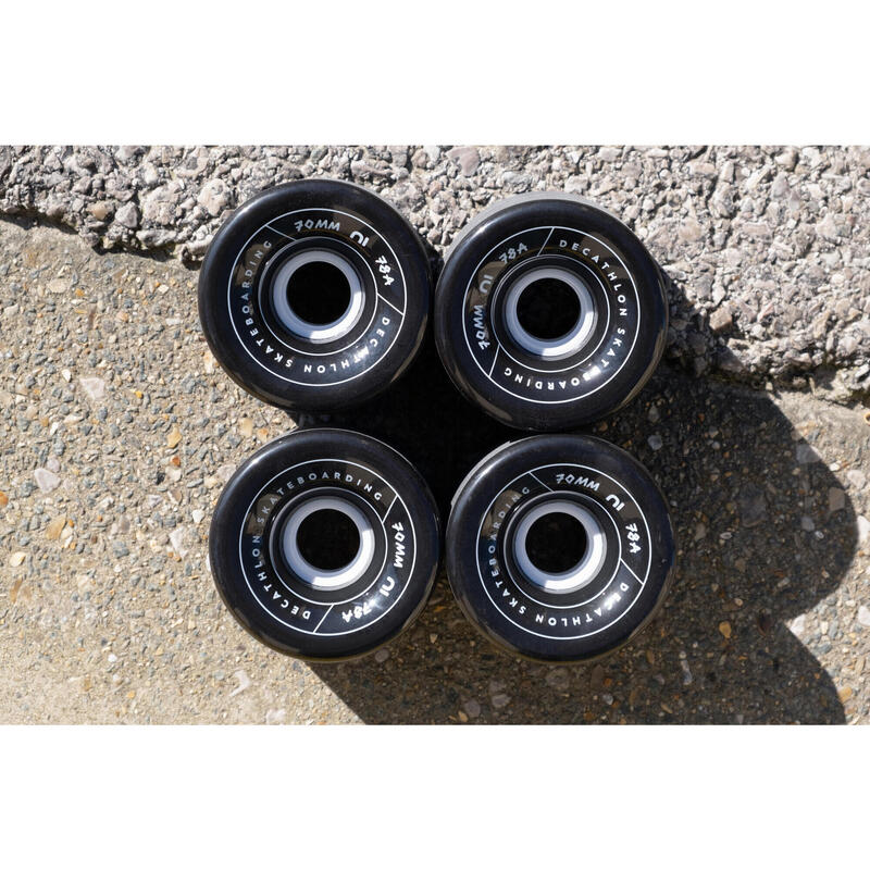 4 WIELEN VOOR LONGBOARD OF CRUISER 70 MM 78A ZWART