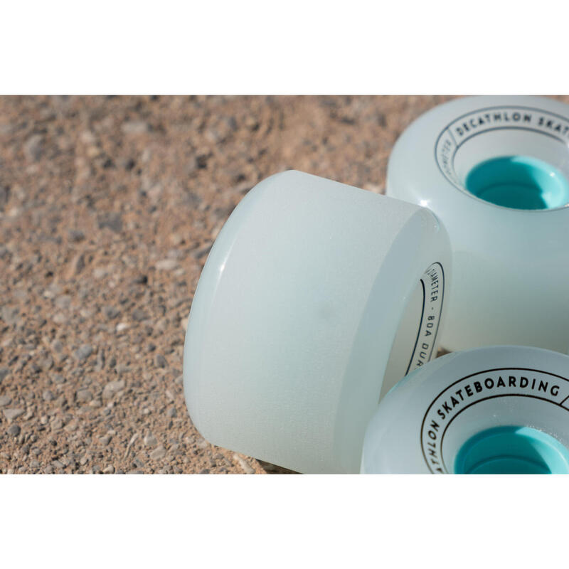 4 WIELEN VOOR LONGBOARD CRUISER OF SURFSKATE 65 MM 80A BLAUW