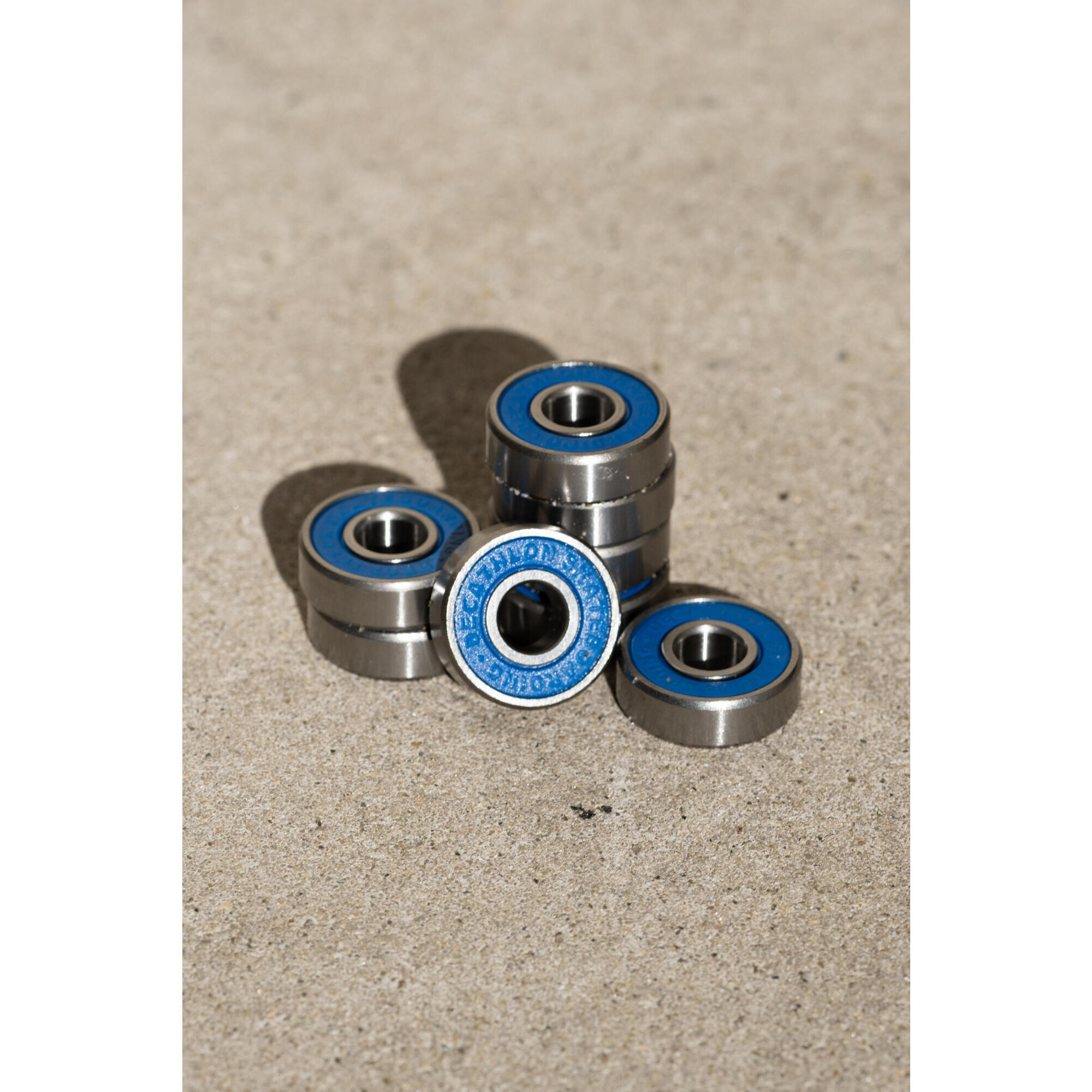 SET OF 8 HIGH-QUALITY BLUE BR500 SKATEBOARD BEARINGS