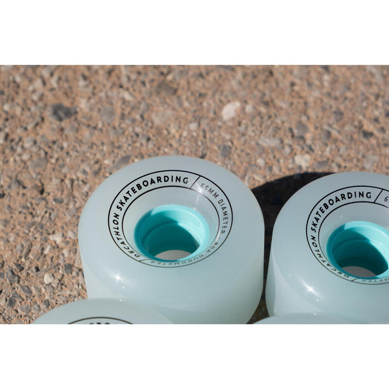 4 WIELEN VOOR LONGBOARD CRUISER OF SURFSKATE 65 MM 80A BLAUW