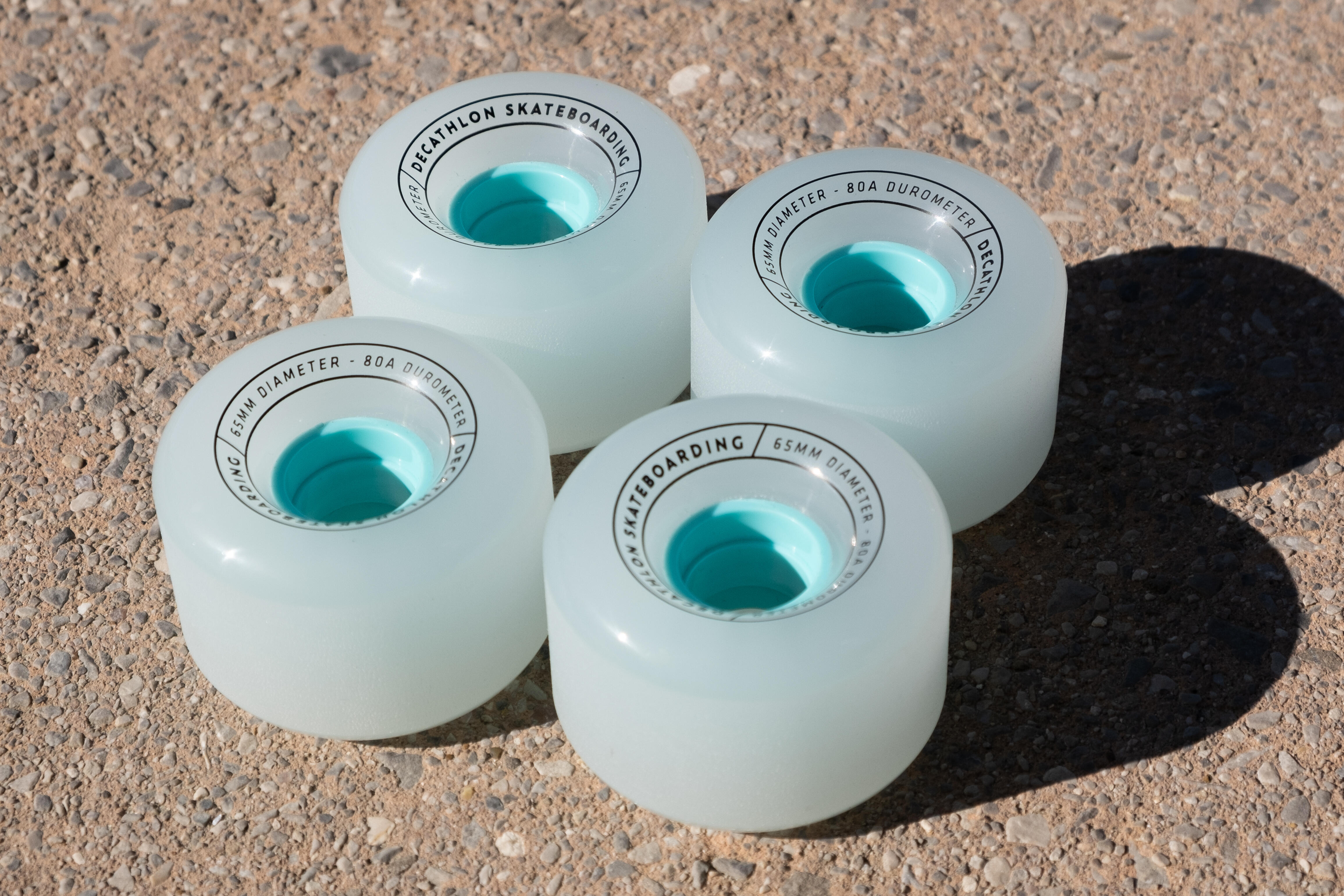 65 mm 80A Longboard Cruiser Surfskating Wheels 4-Pack  - DECATHLON