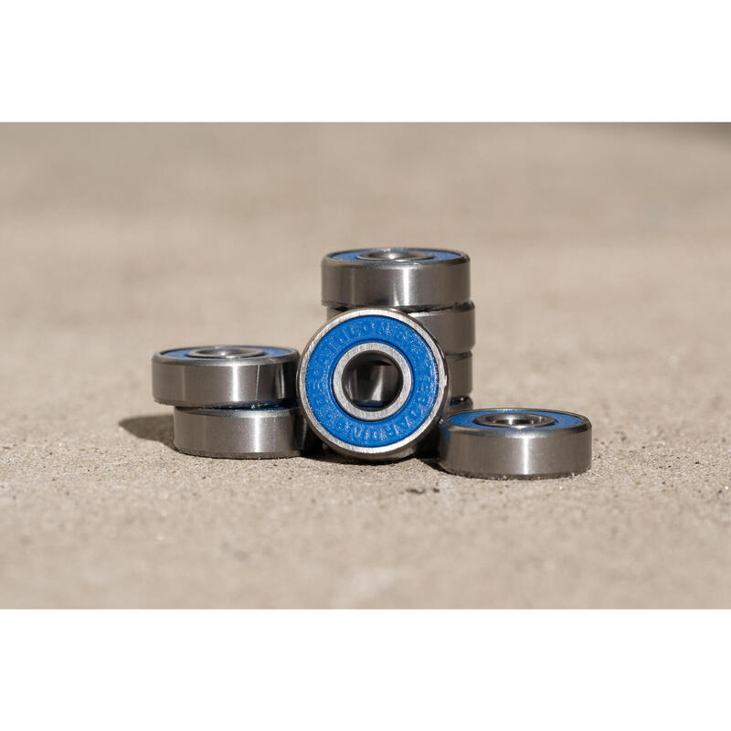 Set van 8 hoogwaardige skateboardlagers BR500 blauw