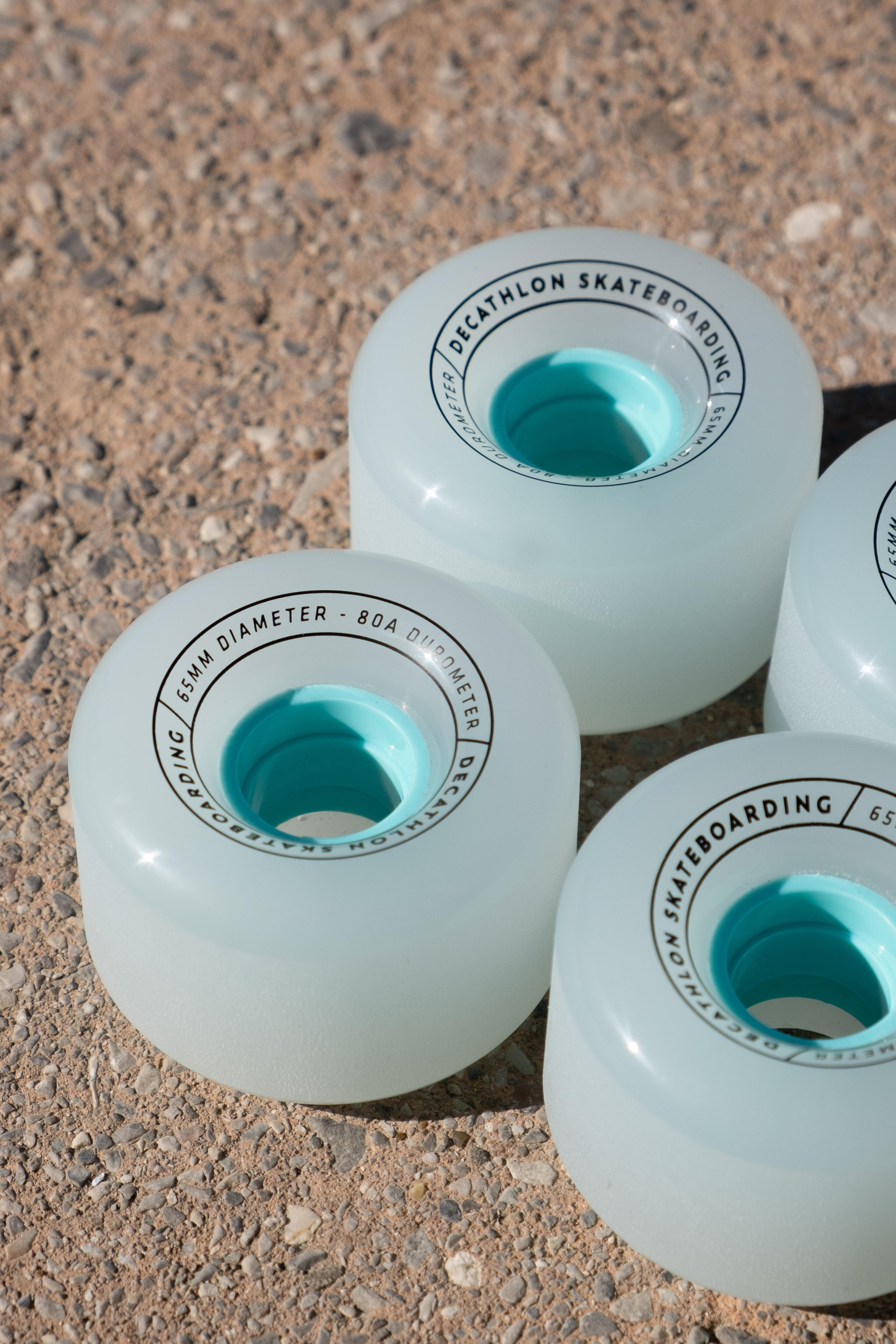 65 mm 80A Longboard Cruiser Surfskating Wheels 4-Pack  - DECATHLON