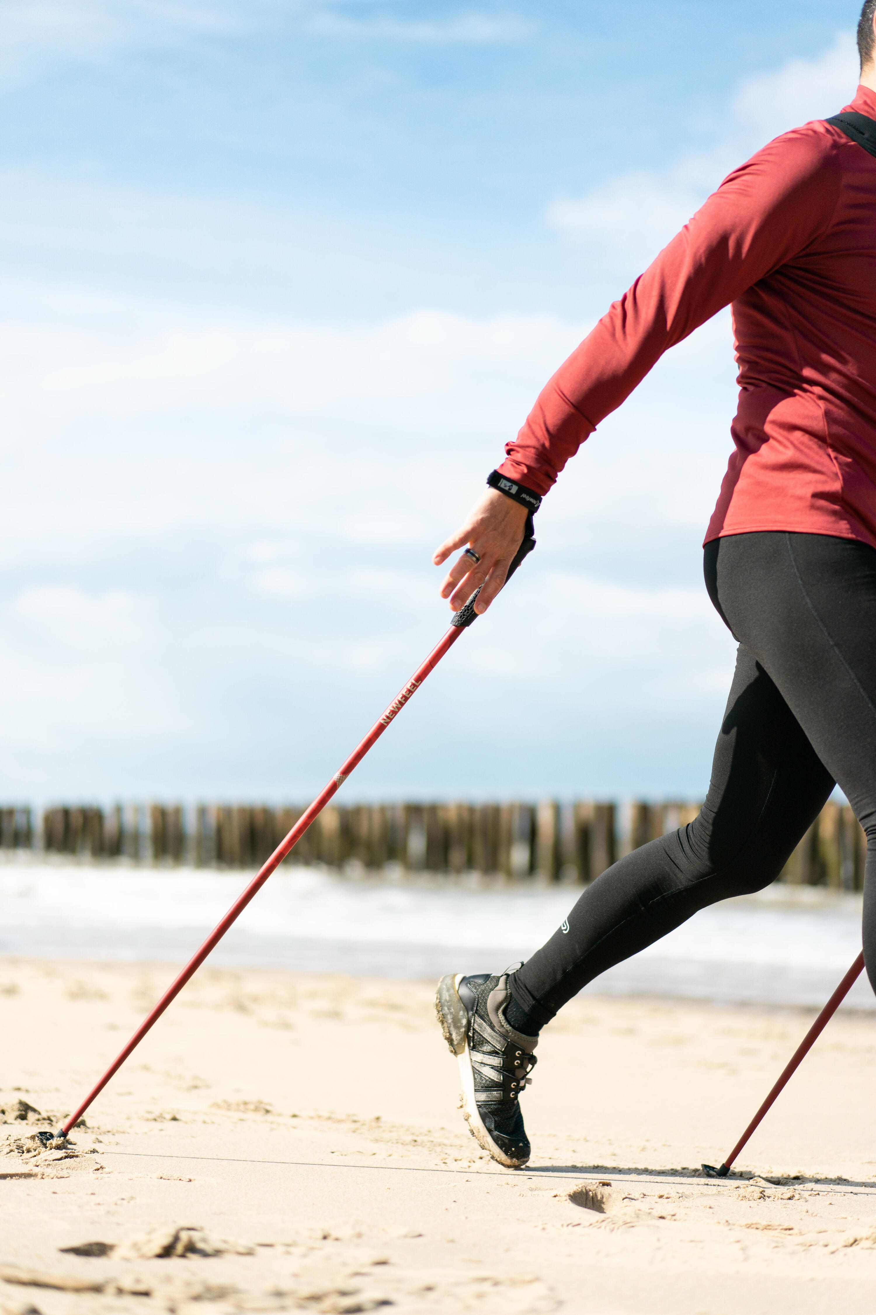 Nordic Walking Stöcke Carbon - NW P500 bordeaux 12/19