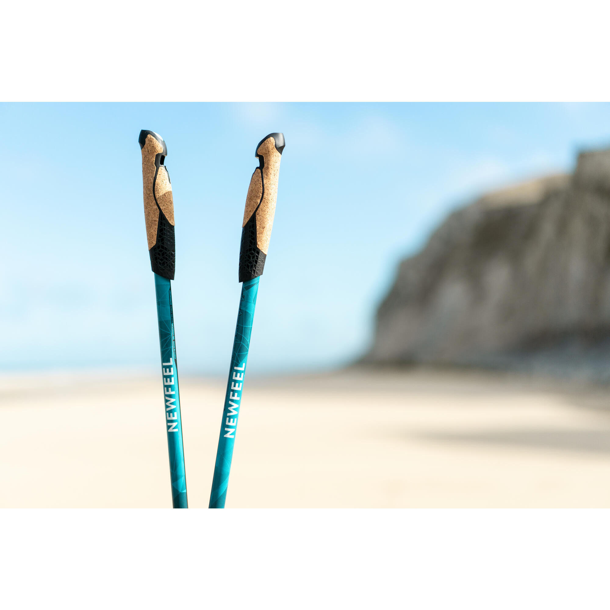 NW P700 TURQUOISE CARBON STEEL NORDIC WALKING POLES