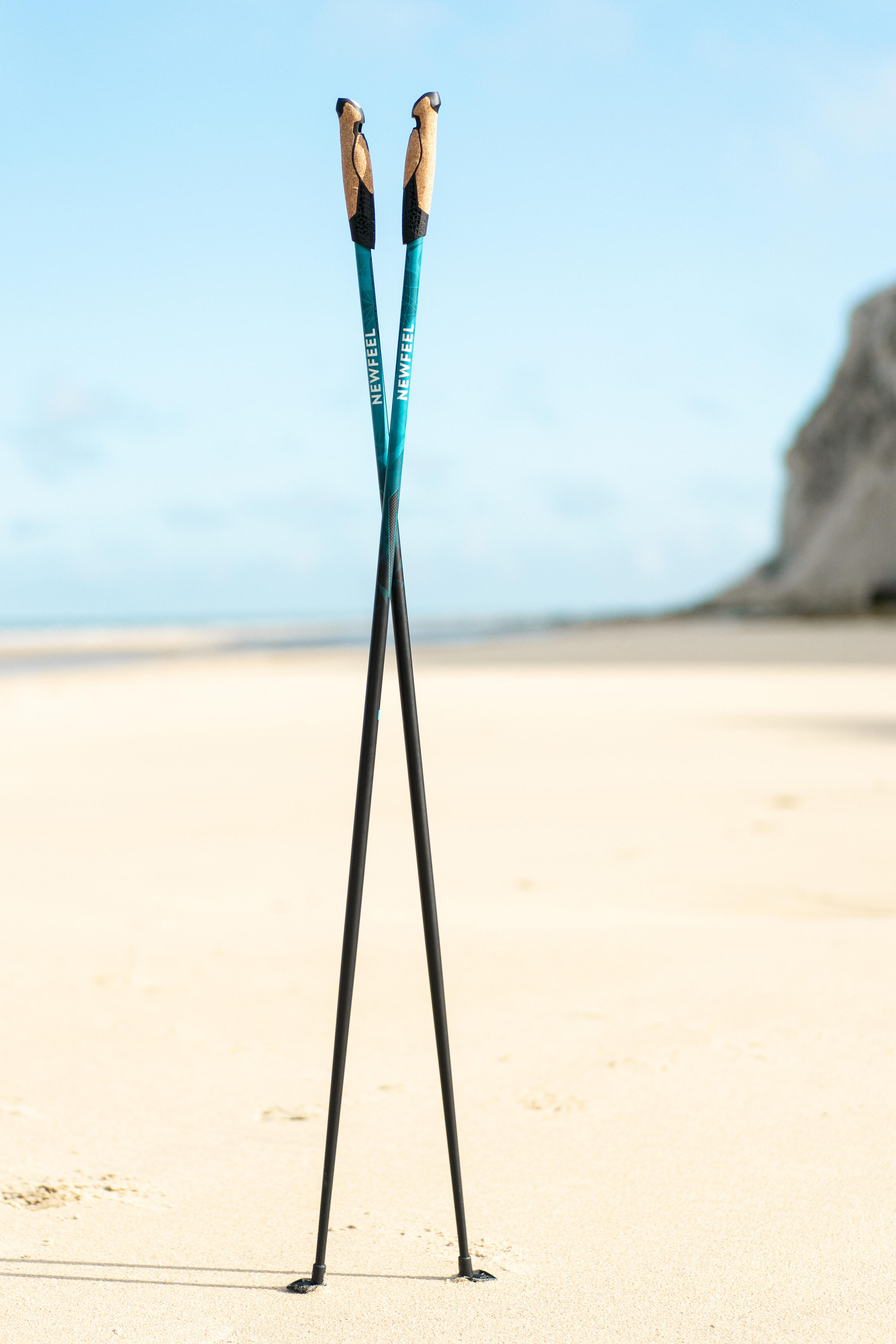 BÂTONS DE MARCHE NORDIQUE ACIER CARBONE NW P700 TURQUOISE 22/23