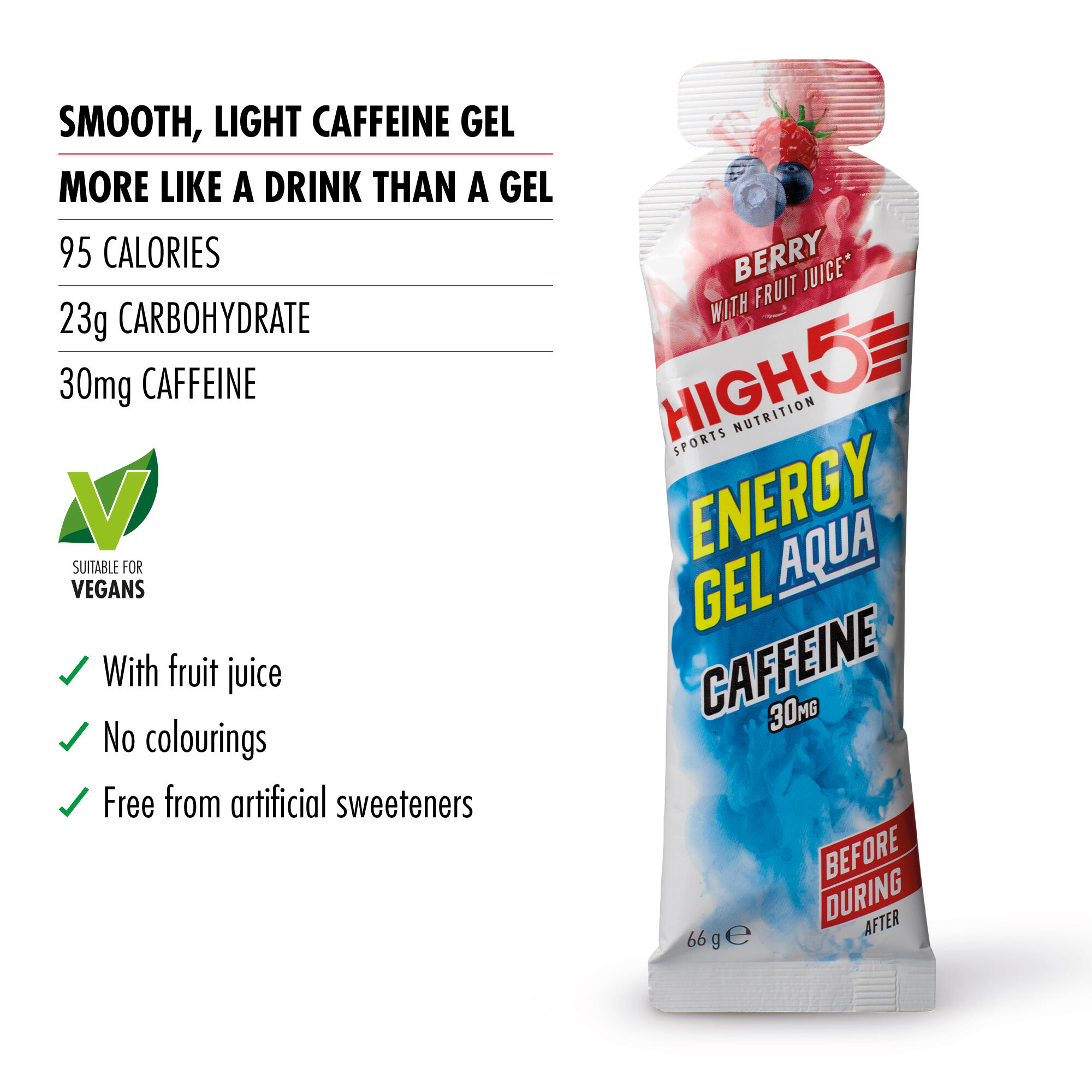 Energy Gel Aqua Caffeine Berry 20 x 66g 2/3