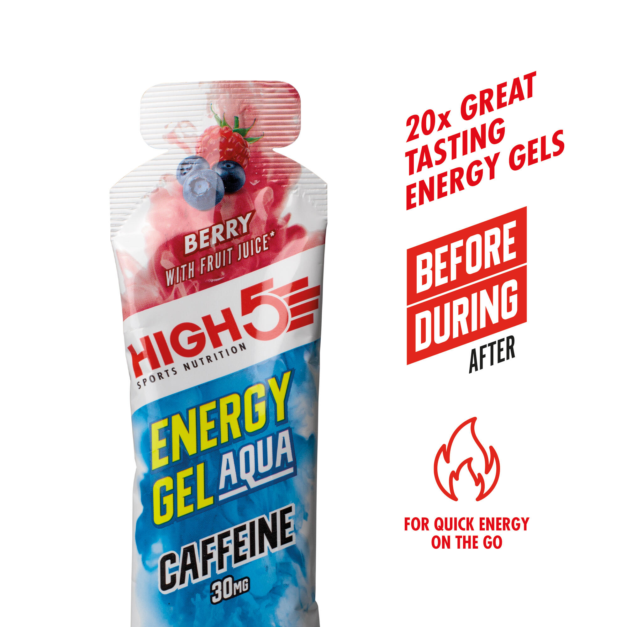 Energy Gel Aqua Caffeine Berry 20 x 66g | Decathlon