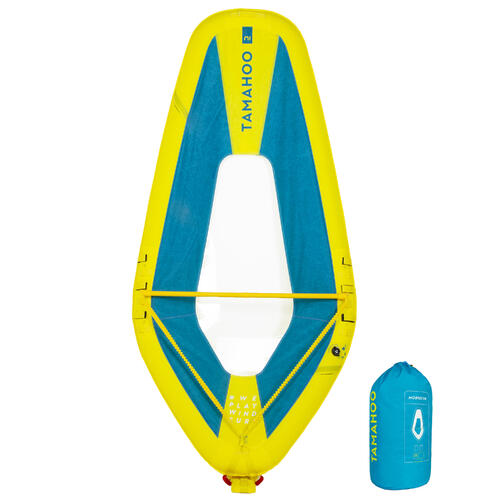 Voile de planche à voile / windsurf gonflable 100 bleu