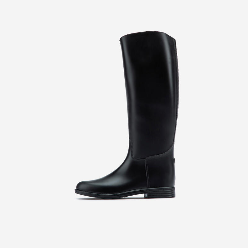 Botas Equitación Schooling Agua Adulto Fouganza Negro PVC