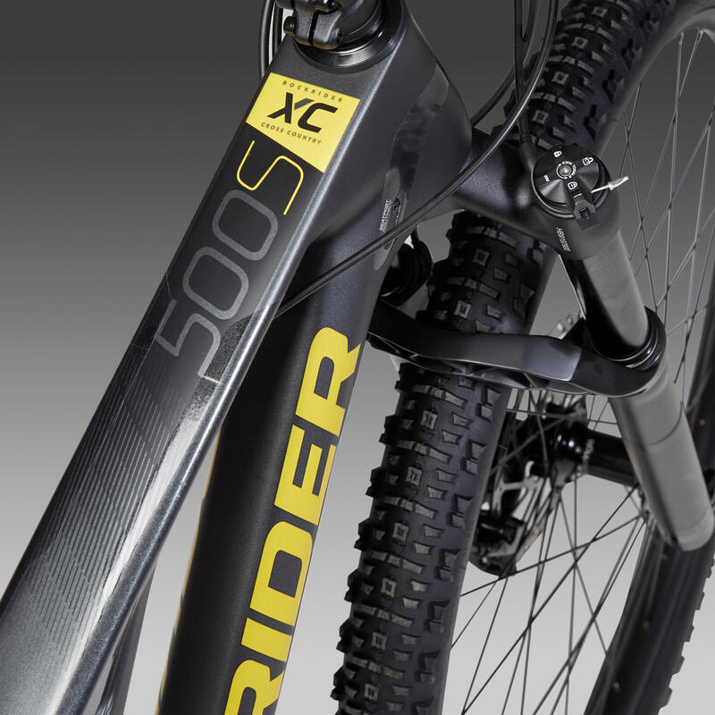 Bicicletă MTB cross country XC 500 S Cadru carbon și aluminiu Gri