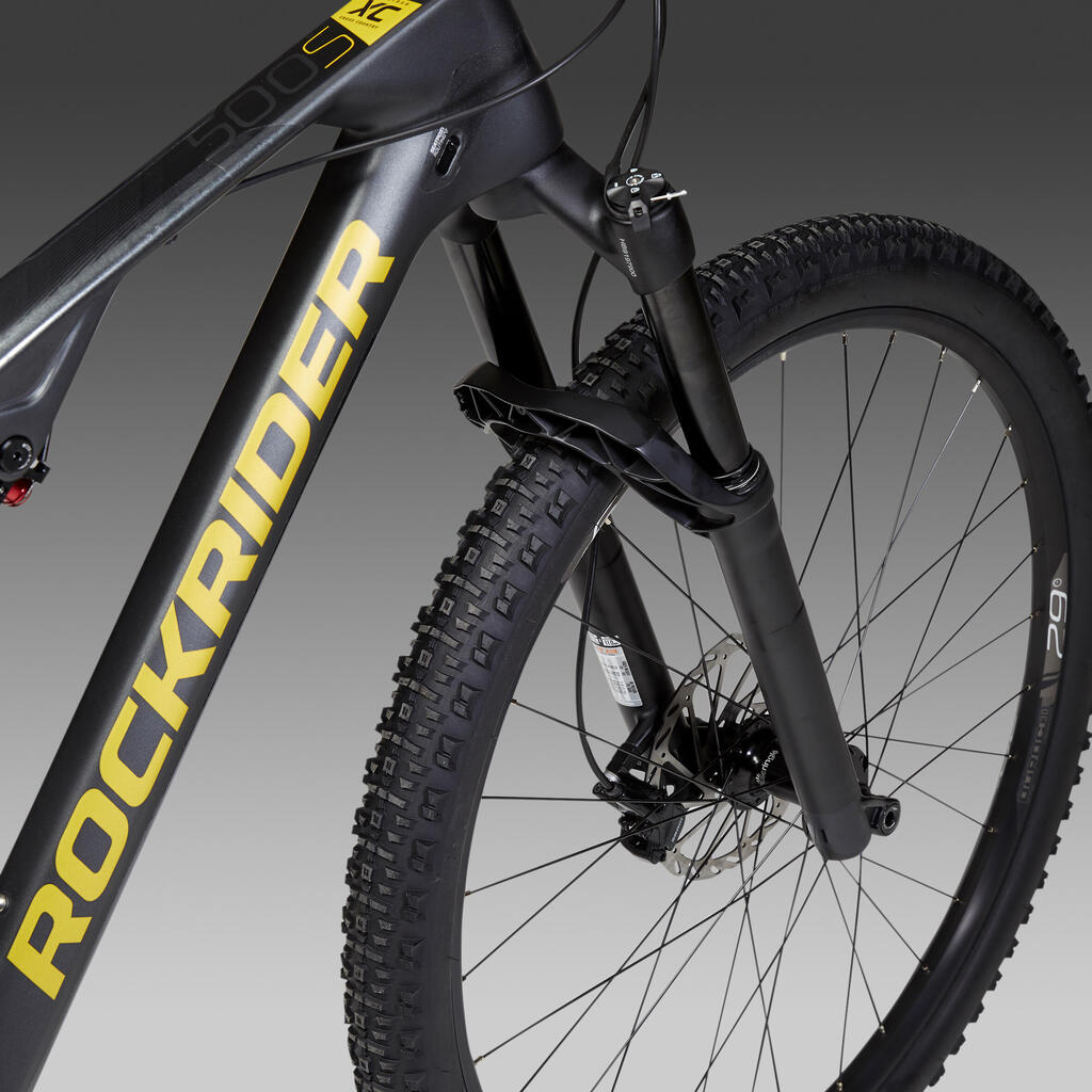Horský bicykel XC 500 S s hliníkovým a karbónovým rámom sivý