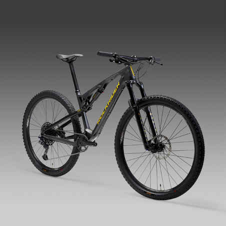 29 col. anglies pluošto kalnų dviratis „XC 500“ su pilna pakaba, pilkas