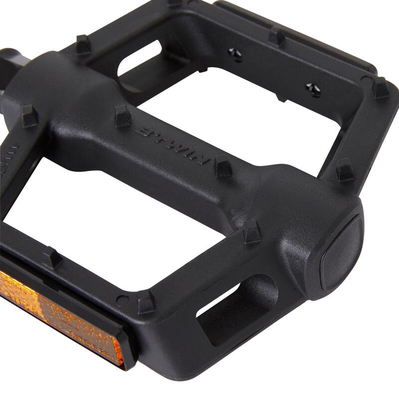 Pedale plate bicicletă MTB 520 grip Negru