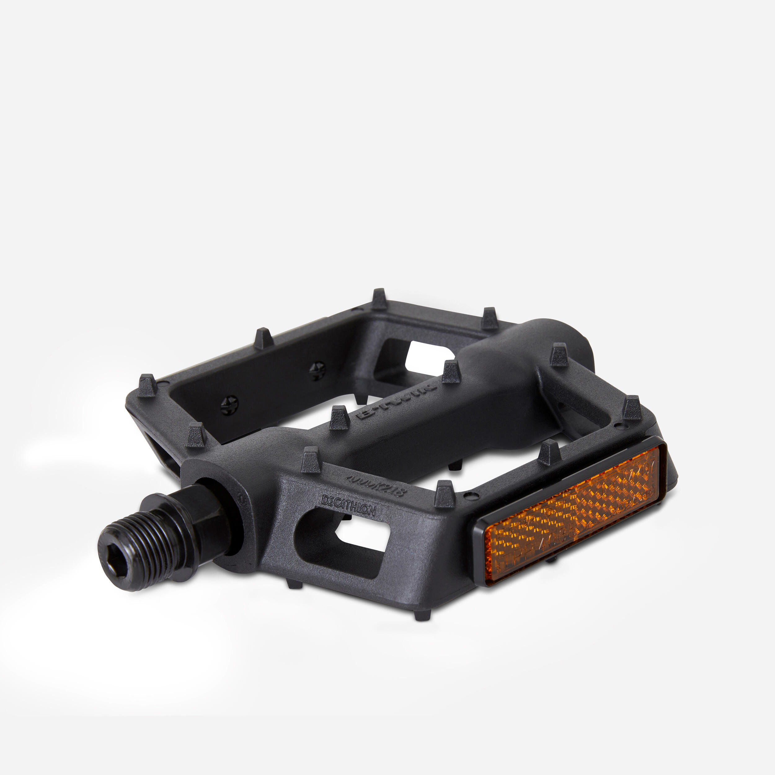 Flat Mountain Bike Pedals - Grip 520 9/16 Black - ROCKRIDER