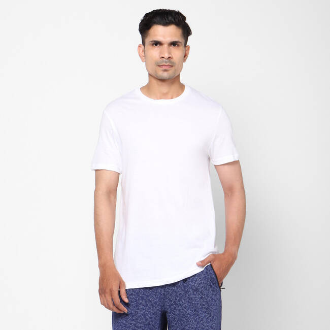 Men's Tshirt Regular Fit For Light Activity-White