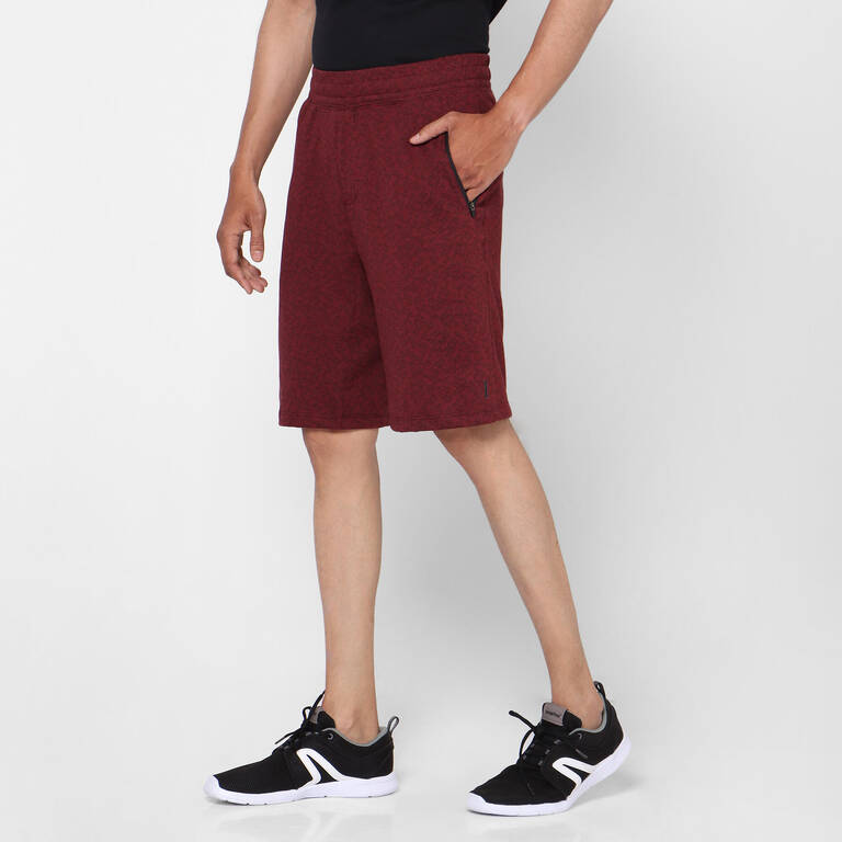 Men's Shorts for Gym Cotton Regular Fit 520- Bordeaux
