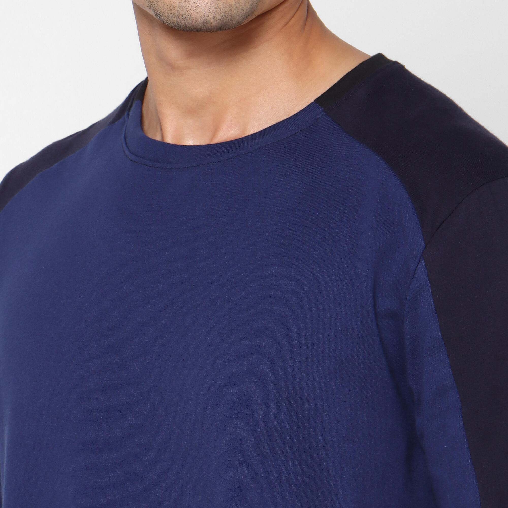 Men's Short-Sleeved Straight Crew Neck Cotton Fitness T-Shirt 520 - Cosmos Blue 6/13