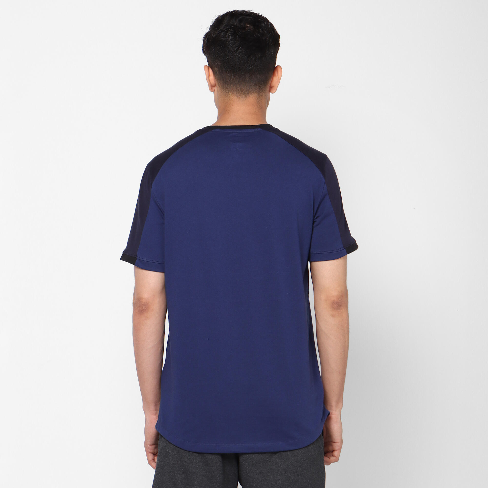 Men's Short-Sleeved Straight Crew Neck Cotton Fitness T-Shirt 520 - Cosmos Blue 7/13