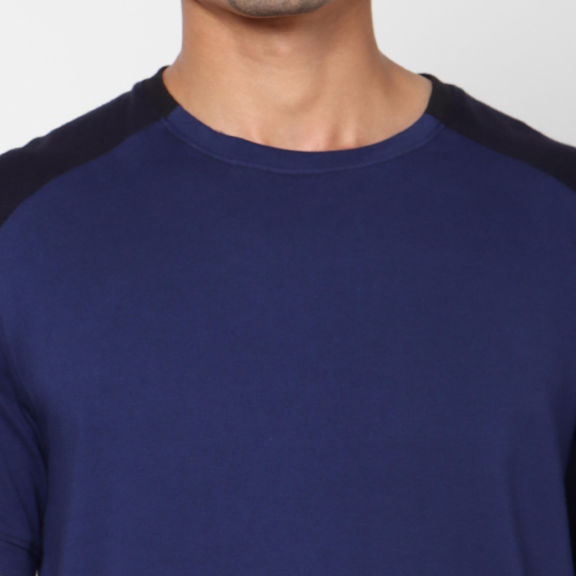 Men's Short-Sleeved Straight Crew Neck Cotton Fitness T-Shirt 520 - Cosmos Blue 10/13