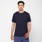 Men Cotton Blend Gym T-shirt Regular fit 500 - Navy Blue