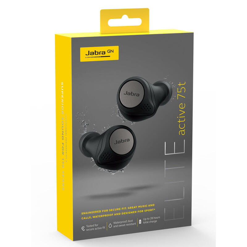 ÉCOUTEURS SANS FIL SPORT JABRA ELITE ACTIVE 75T NOIR TITANE