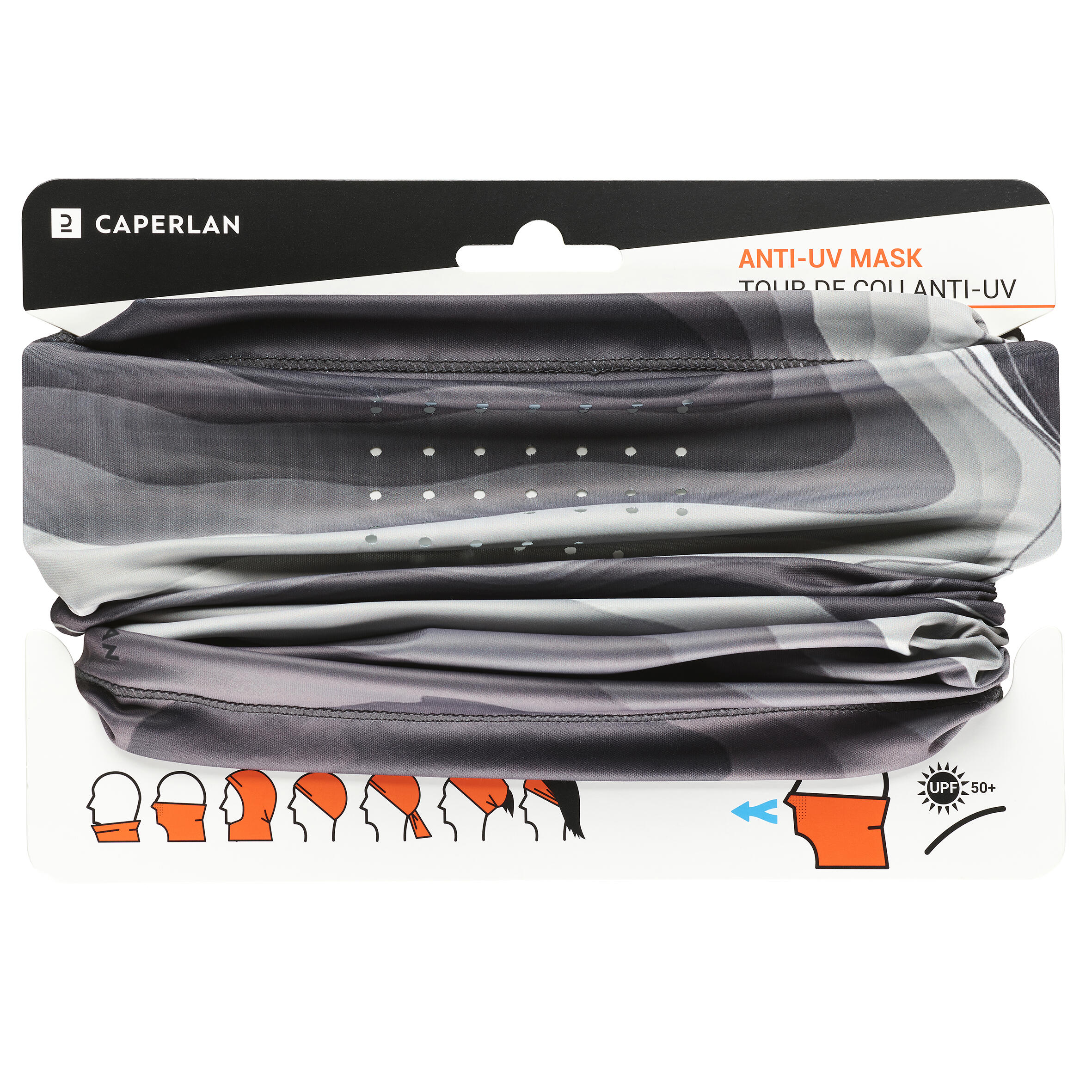 Fishing Neck Gaiter 500 ANTI-UV - Grey/Black 6/6