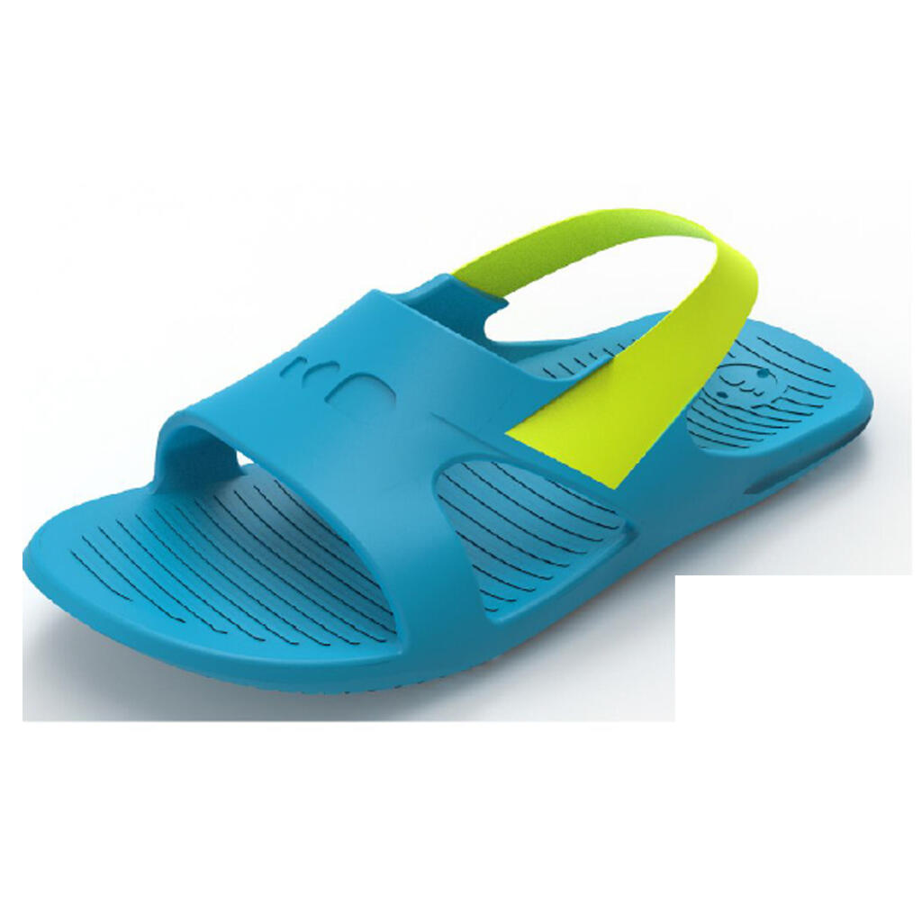 Bērnu baseina sandales “Slap Basic 100”, zilas, zaļas