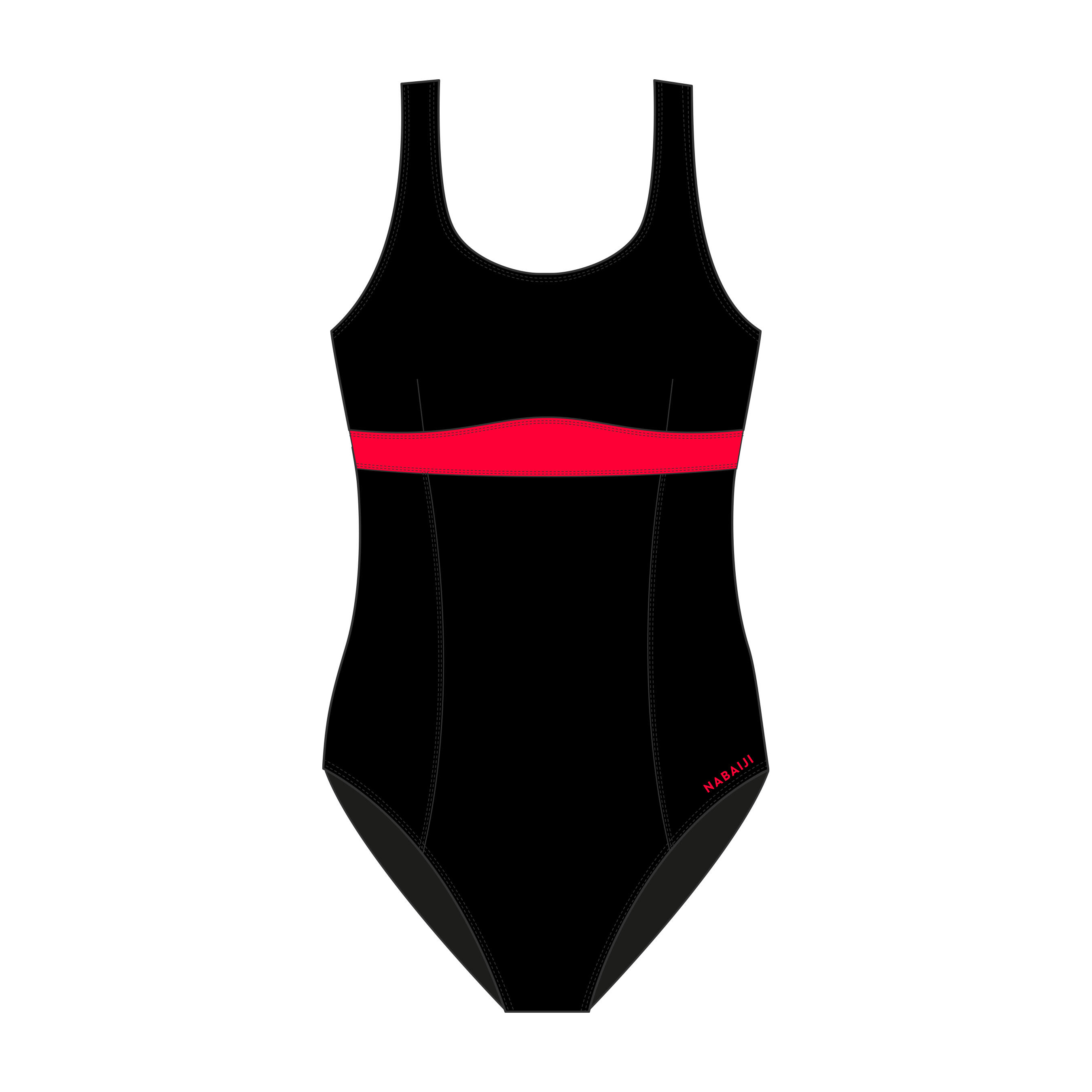 Women's 1-Piece Maternity Swimsuit - Nora - Black, Eggshell - Nabaiji -  Decathlon