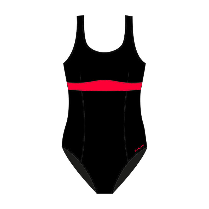 Romane One-piece Maternity Swimsuit - Women - Black, Black, Fluo coral pink  - Nabaiji - Decathlon