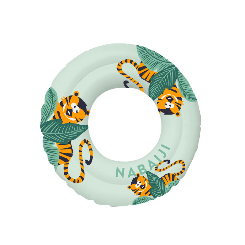 兒童款 65 cm 充氣式游泳圈 (適合 6 到 9 歲兒童) - 綠色虎紋