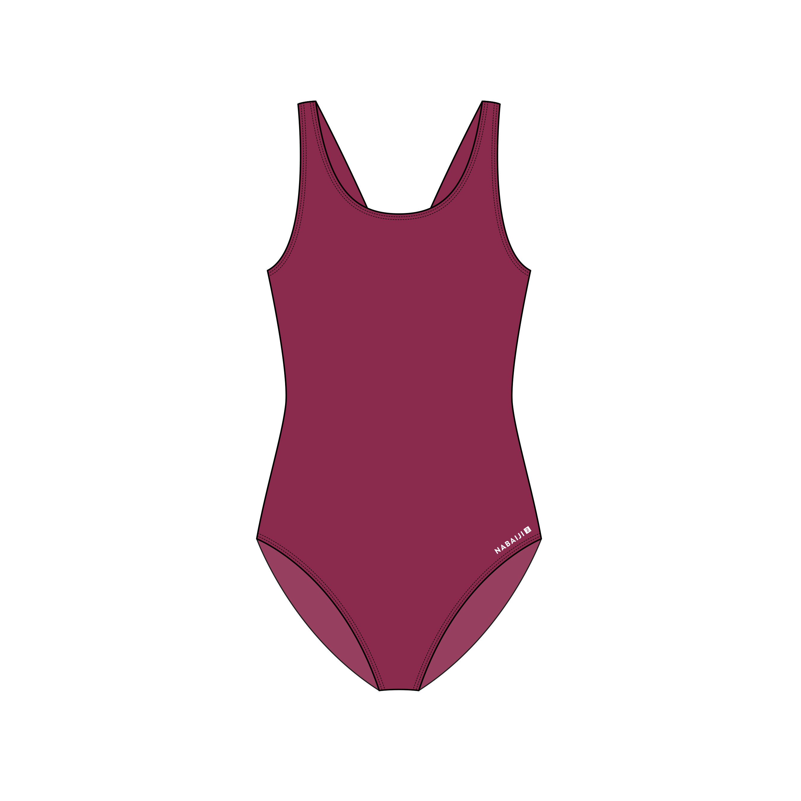 Maillot de bain une pièce enfant - vega mauve - NABAIJI