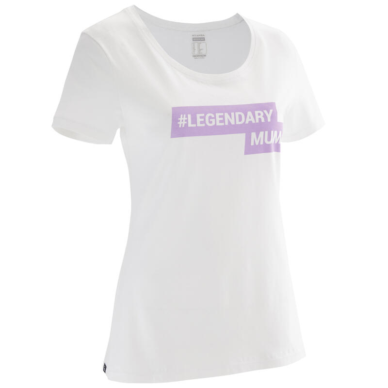 Camiseta mujer manga corta Día de la Madre Nyamba aldogón blanca