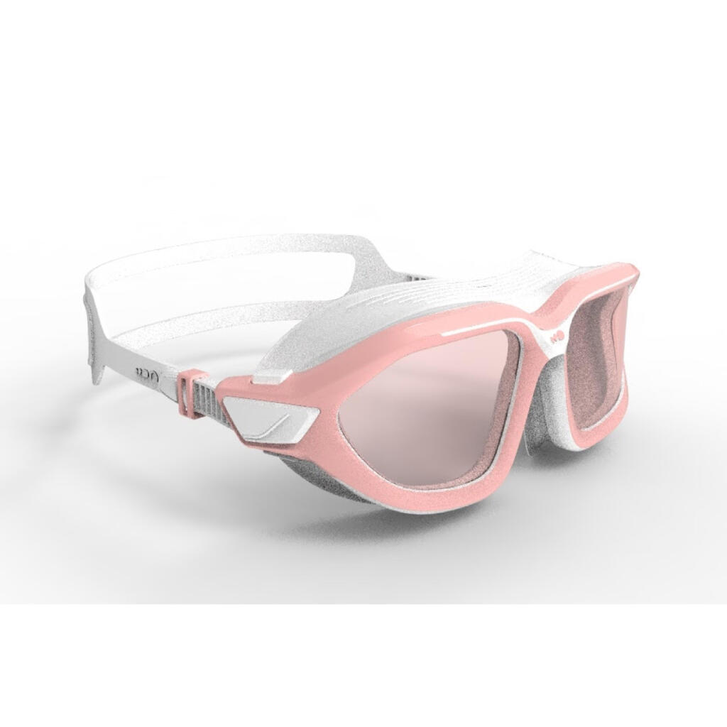 Masque de Piscine - Natation - Active Taille S Verres Teintés - Rose / Blanc