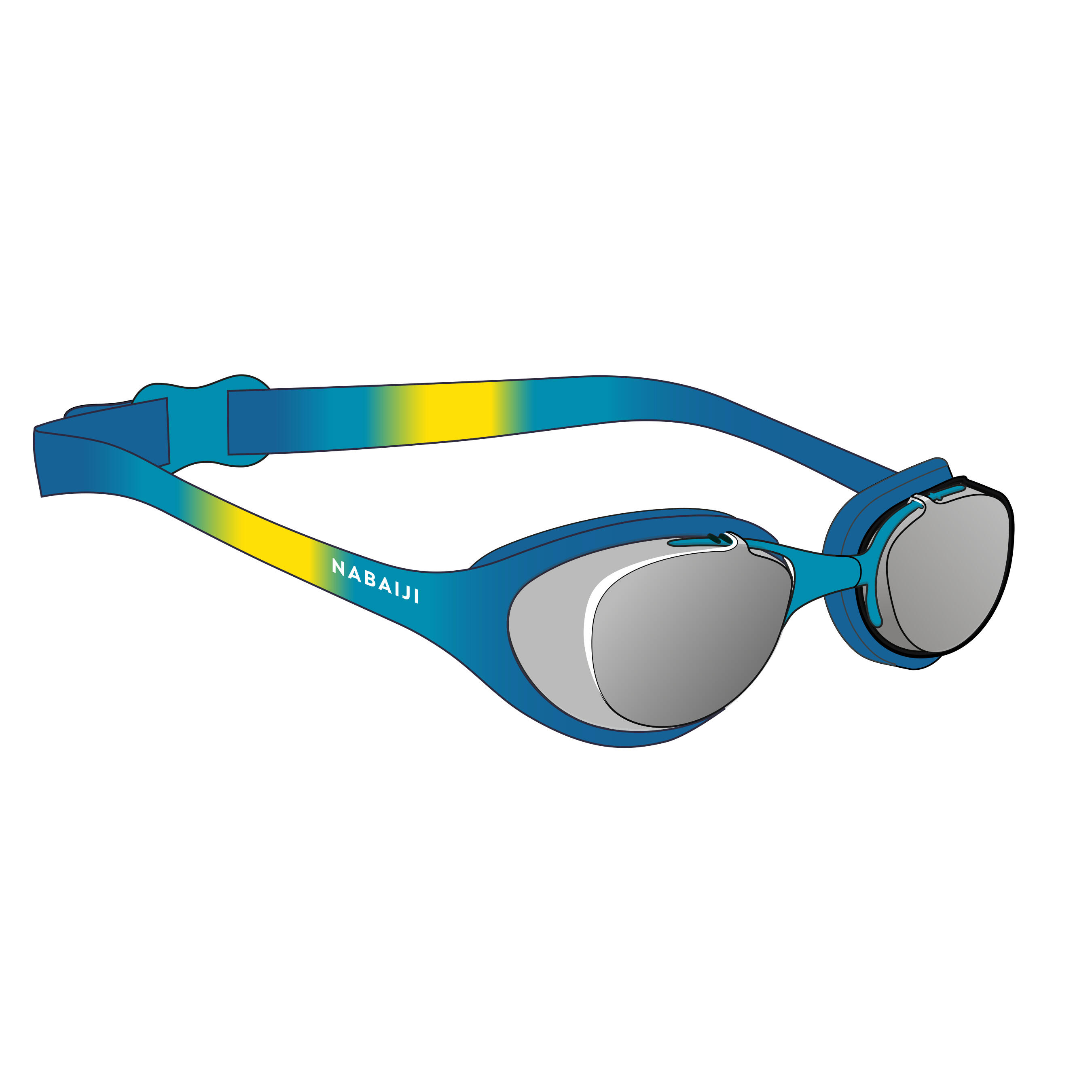 Kids Swimming Goggles UV Protection Anti-Fogging Clear Lenses Xbase Blue Yellow