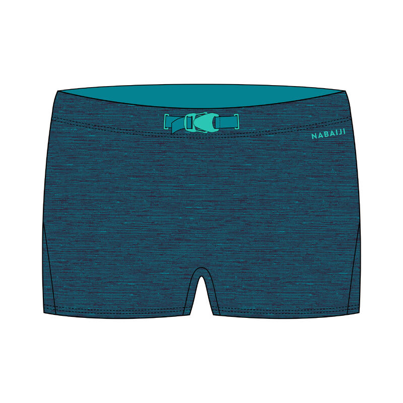 Badehose Boxer Jungen mit Schnalle - 100 Kibelt Chin blau 