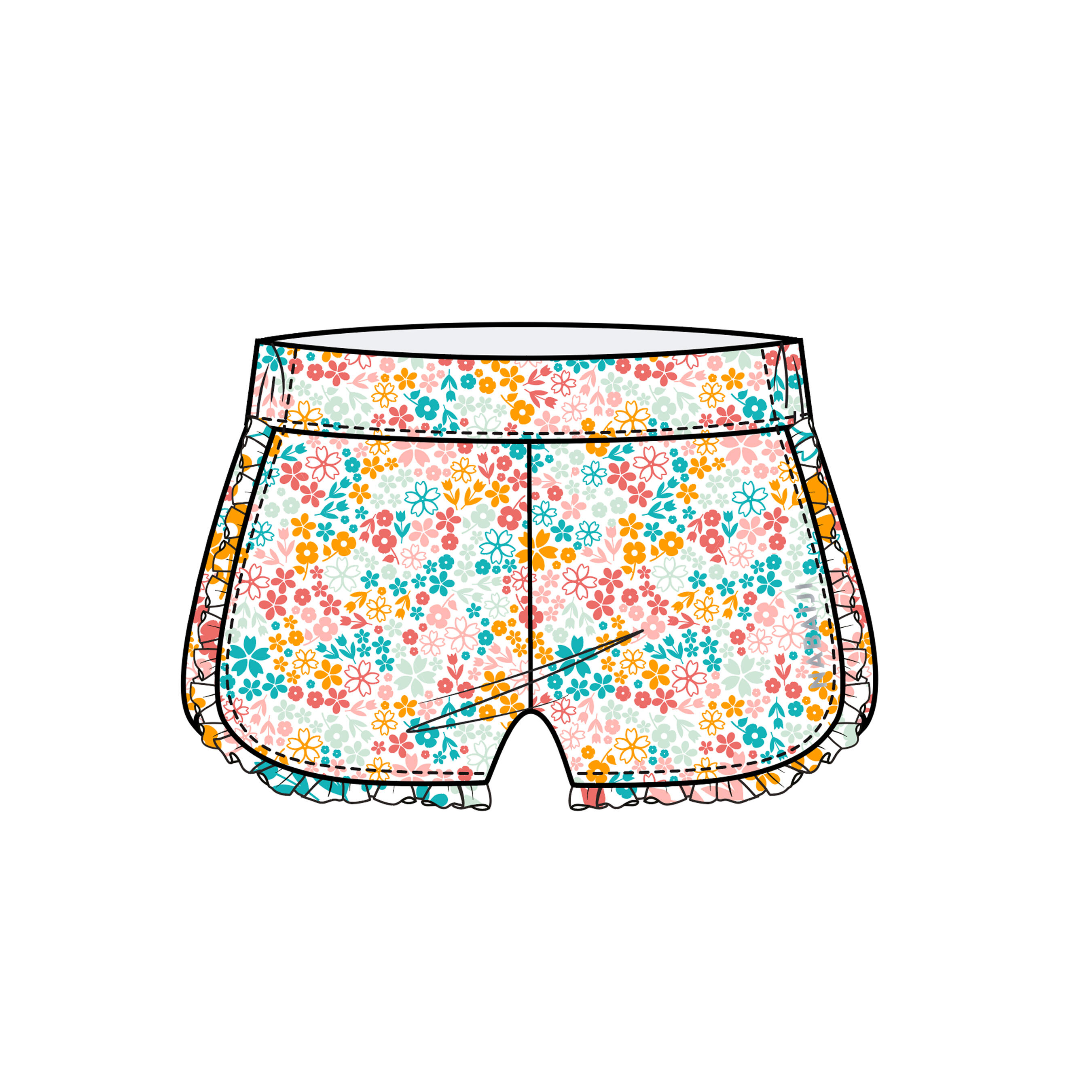 Zwemshort voor peuters en kleuters met bloemenprint 2/2