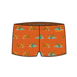 Baby / Kids' Swimming Boxers - Tiger Print Dark Orange