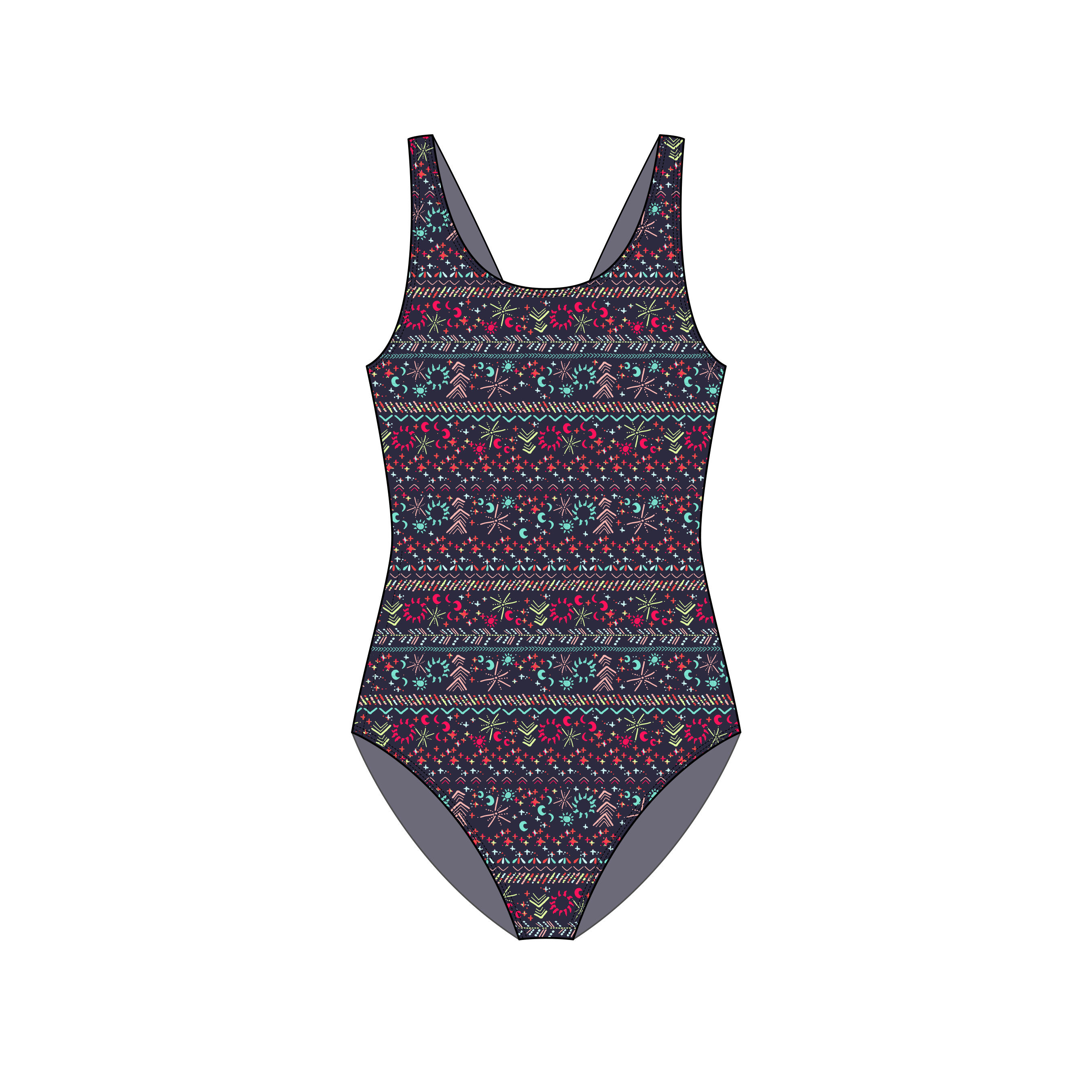 Kids' Basic 1-Piece Swimsuit - Luna Blue - NABAIJI