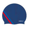 Adult Swimming Cap Silicone 56-60 Cm 500 Print Blue Red