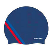 Swimming Cap Silicone 500 Print Blue Red