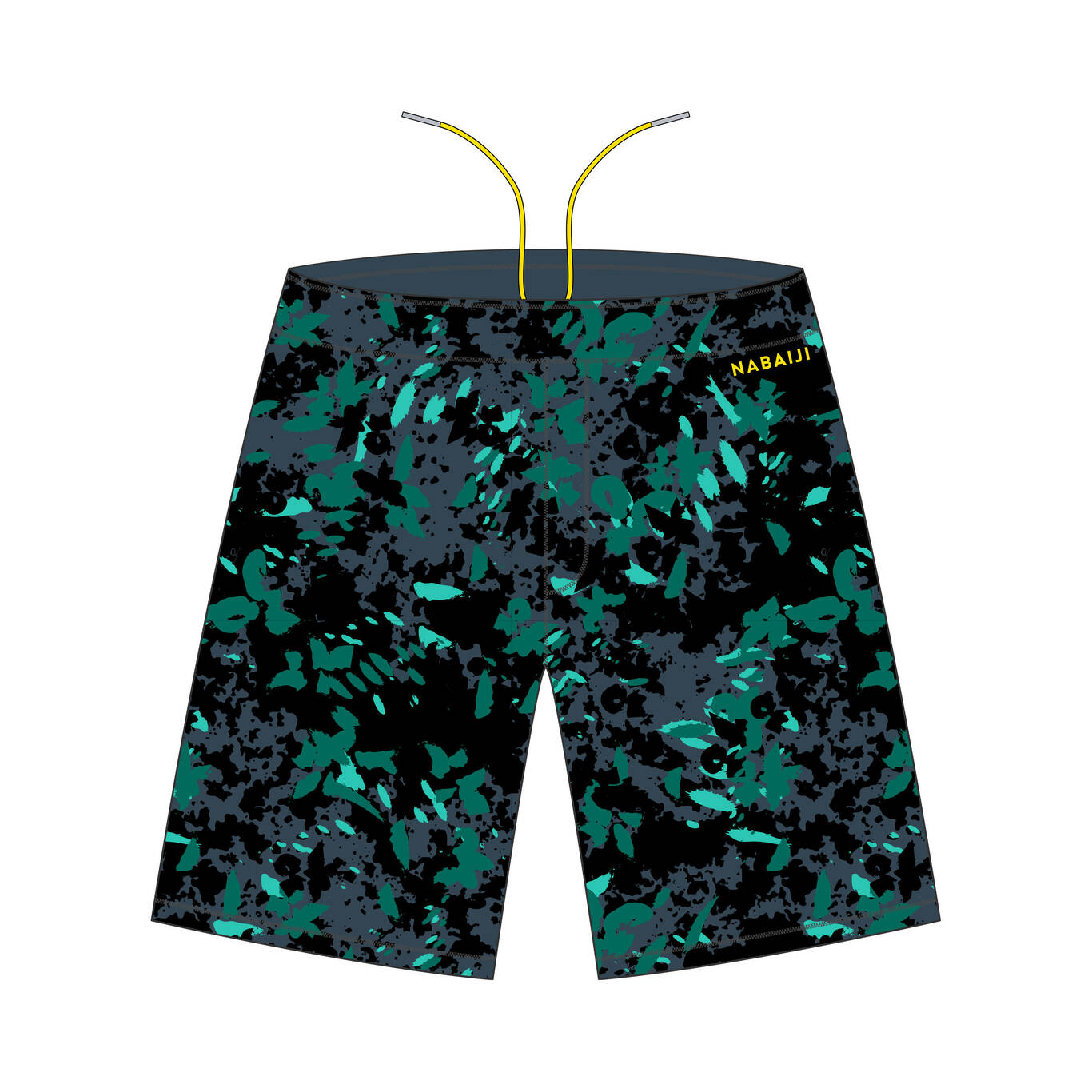 100 LONG MEN'S SWIMMING SHORTS - ALL FLOW GREEN