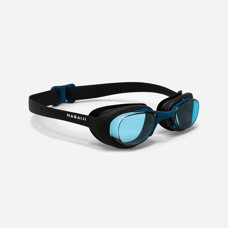 Plaukimo akiniai „Xbase“, L dydžio, skaidriais stiklais, juodi