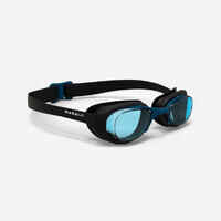 XBASE 100 ADULT SWIMMING GOGGLES CLEAR LENSES - BLACK