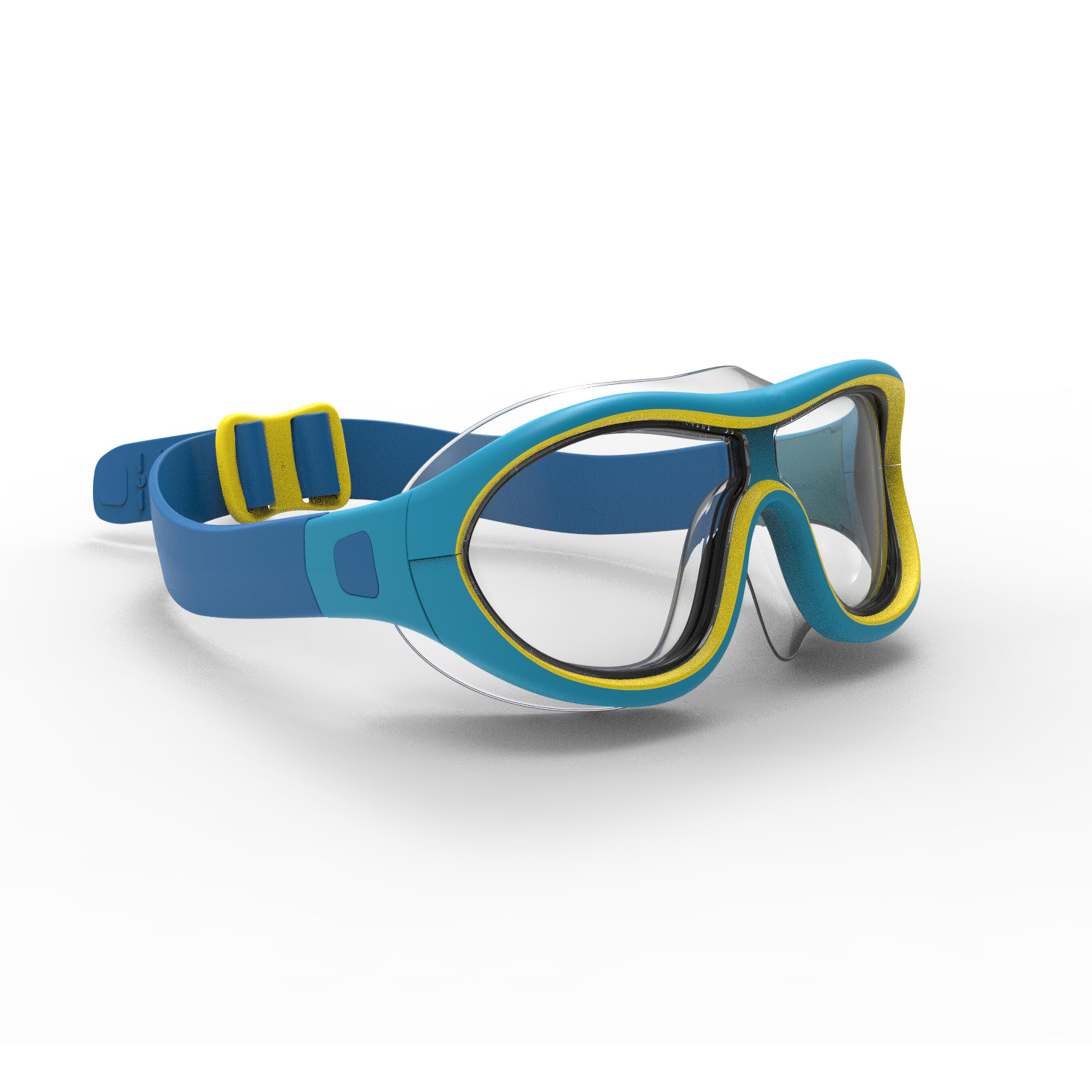 Gafas natación niños máscara Swimdow Azul Amarillo Cristales Claros 8/9
