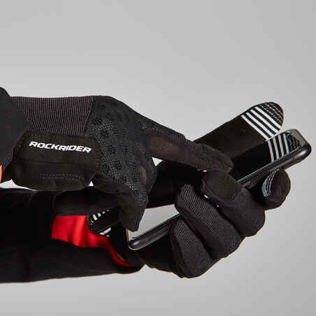 Guantes ciclismo mtb largos verano Rockrider St 500 negros