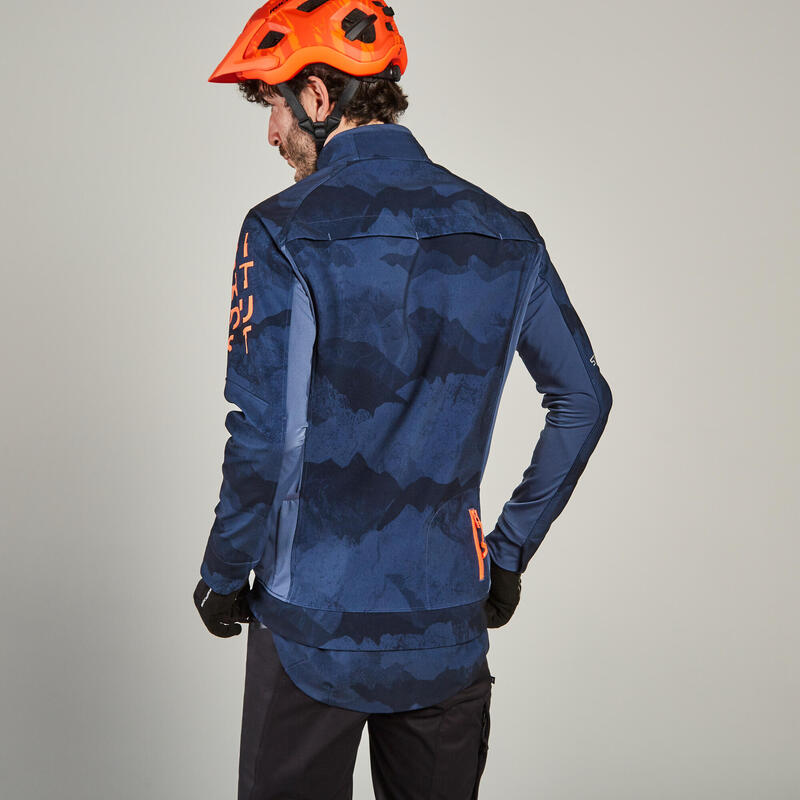 Pánská cyklistická bunda ST500 modrá